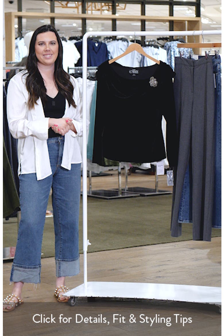 Ruched Neck Velvet Top video