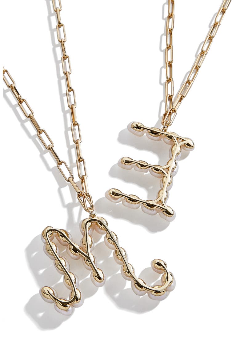 Blair Hera Genuine Pearl Initial Pendant Necklace, Alternate, color, PEARL R