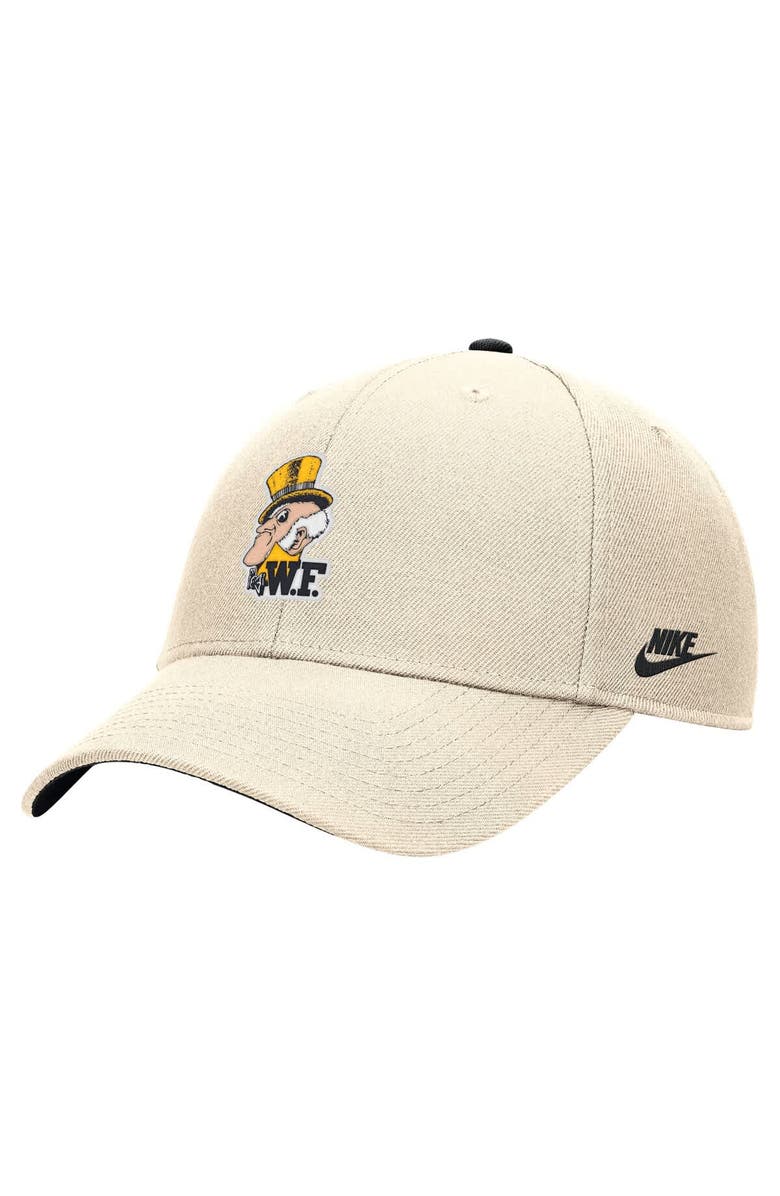 Nike Men's Nike Natural Wake Forest Demon Deacons Vintage Rise Dri-FIT Adjustable Hat, Main, color, Natural