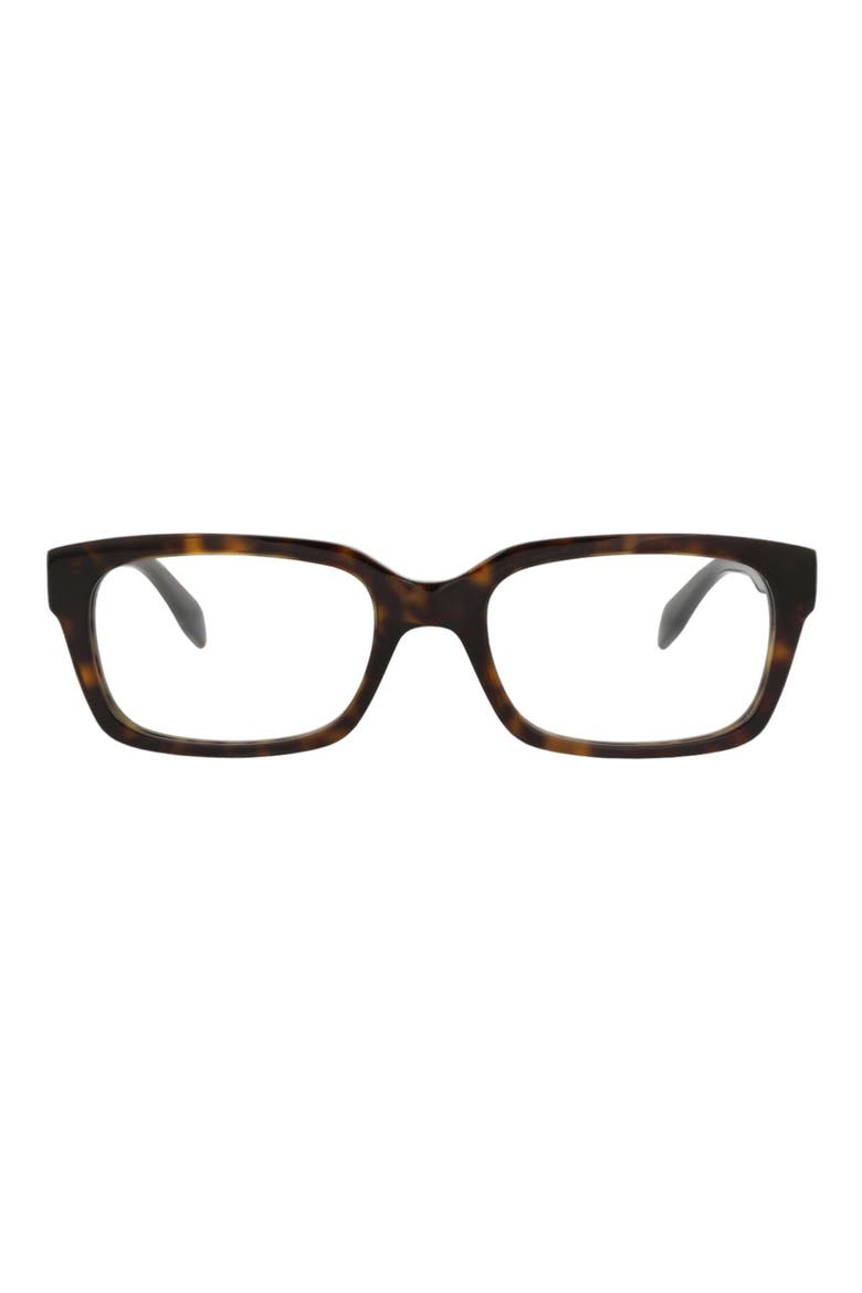 55mm Square Optical Glasses, Main, color, HAVANA HAVANA TRANSPARENT