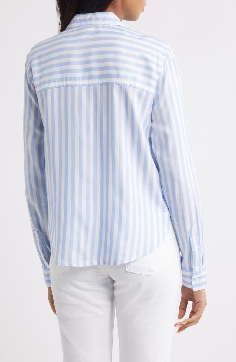 beachlunchlounge Fallon Crop Button-Up Shirt, Alternate, color, Blue Veil