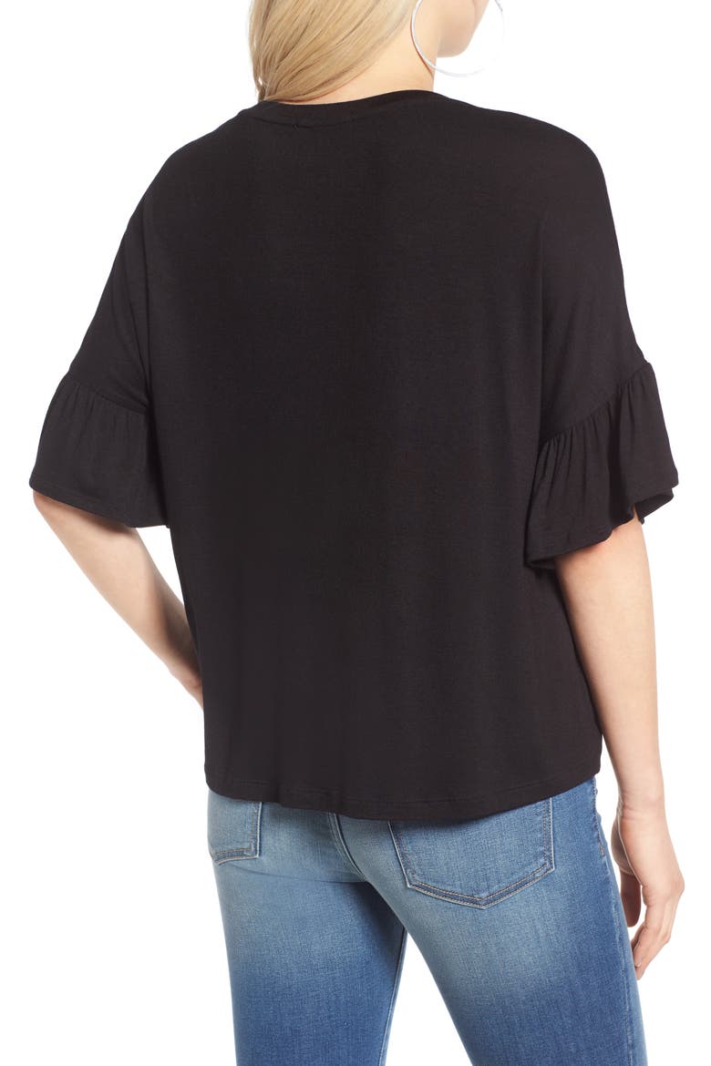 Ruffle Tee, Alternate, color, BLACK