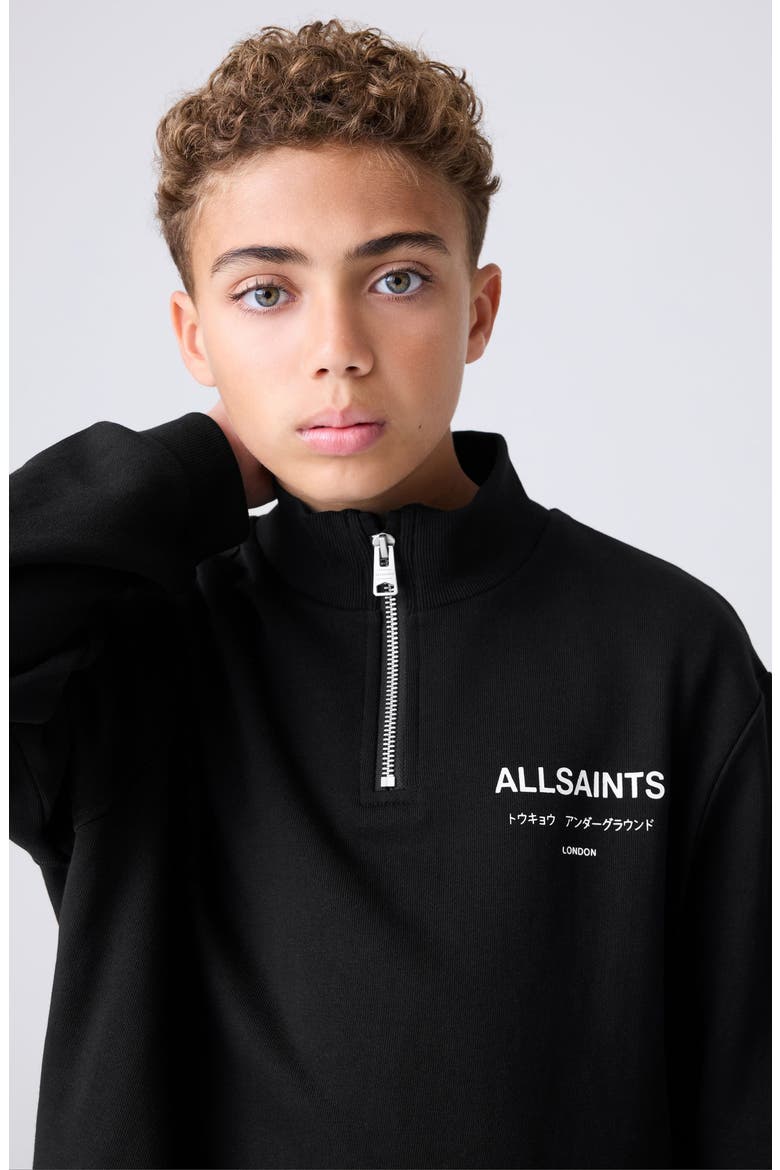 Kids' Underground Oversize Half Zip Sweatshirt, Alternate, color, BLACK