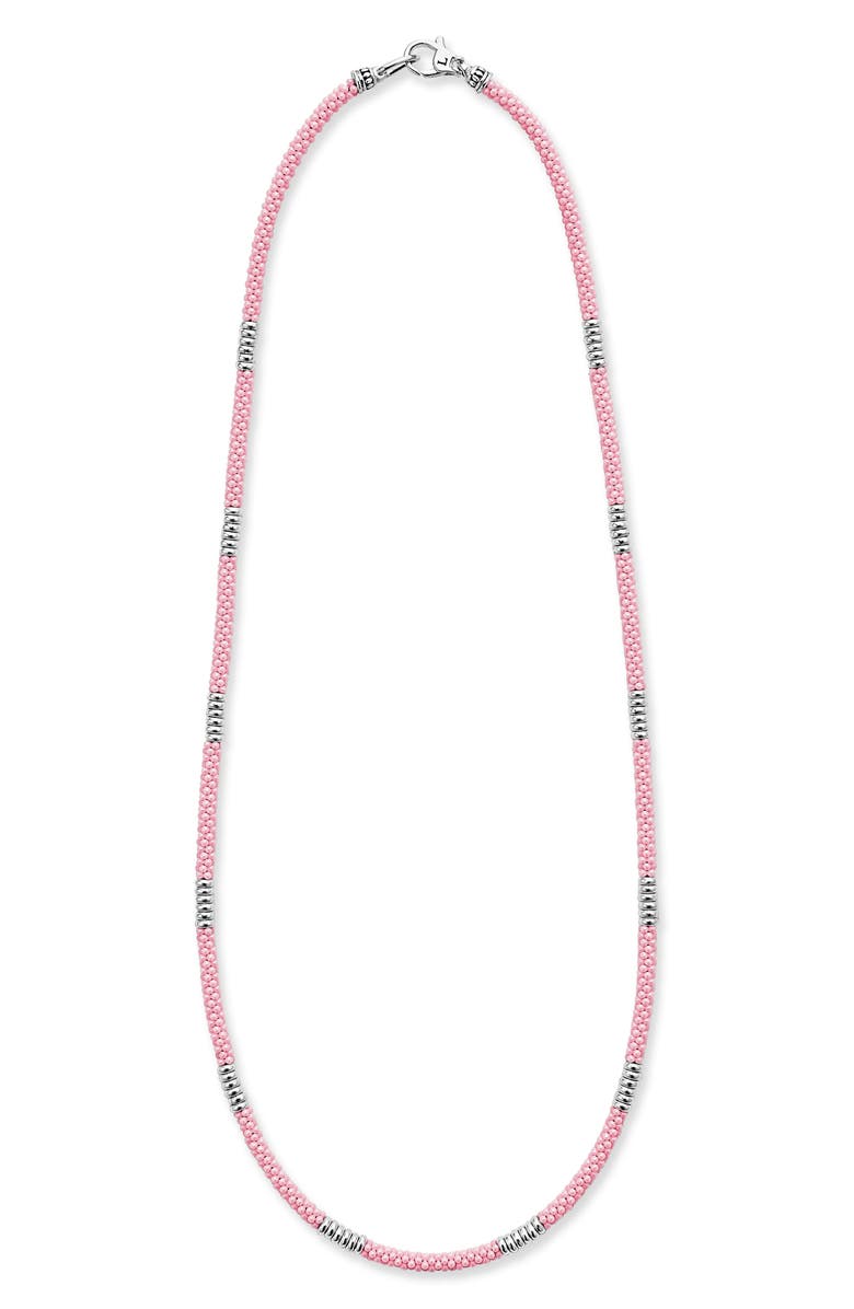 LAGOS Pink Caviar Ceramic Station Necklace, Main, color, Pink