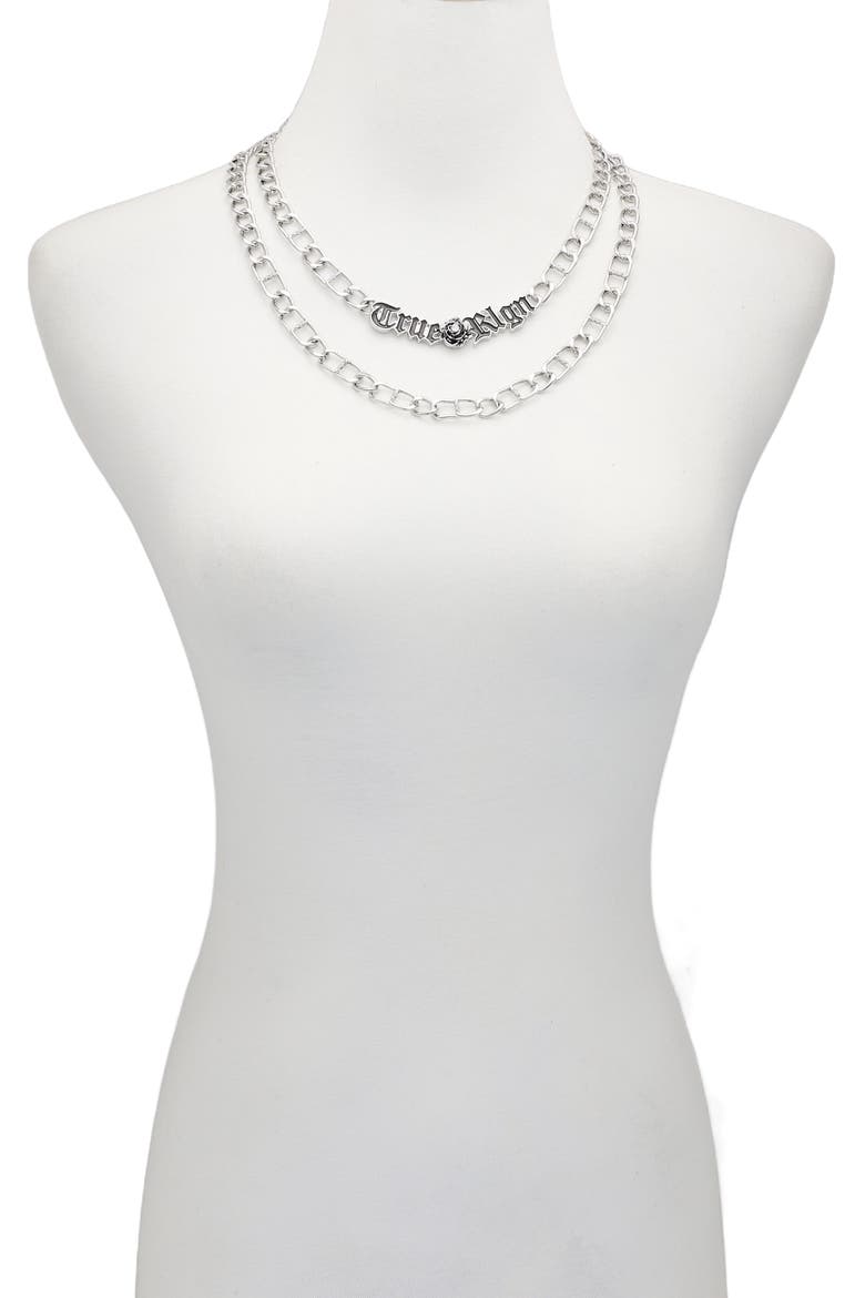 Layered Necklace, Alternate, color, Silver