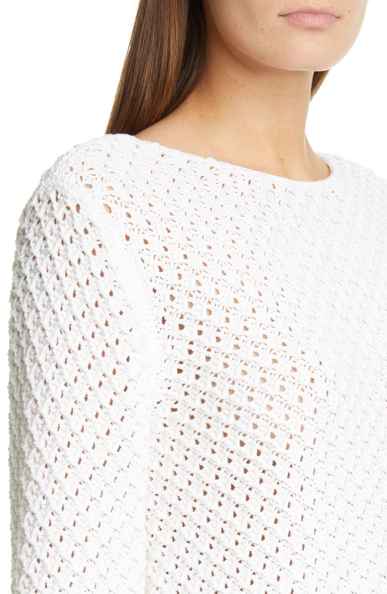 St. John Collection Bell Sleeve Basketweave Knit Sweater, Alternate, color, 