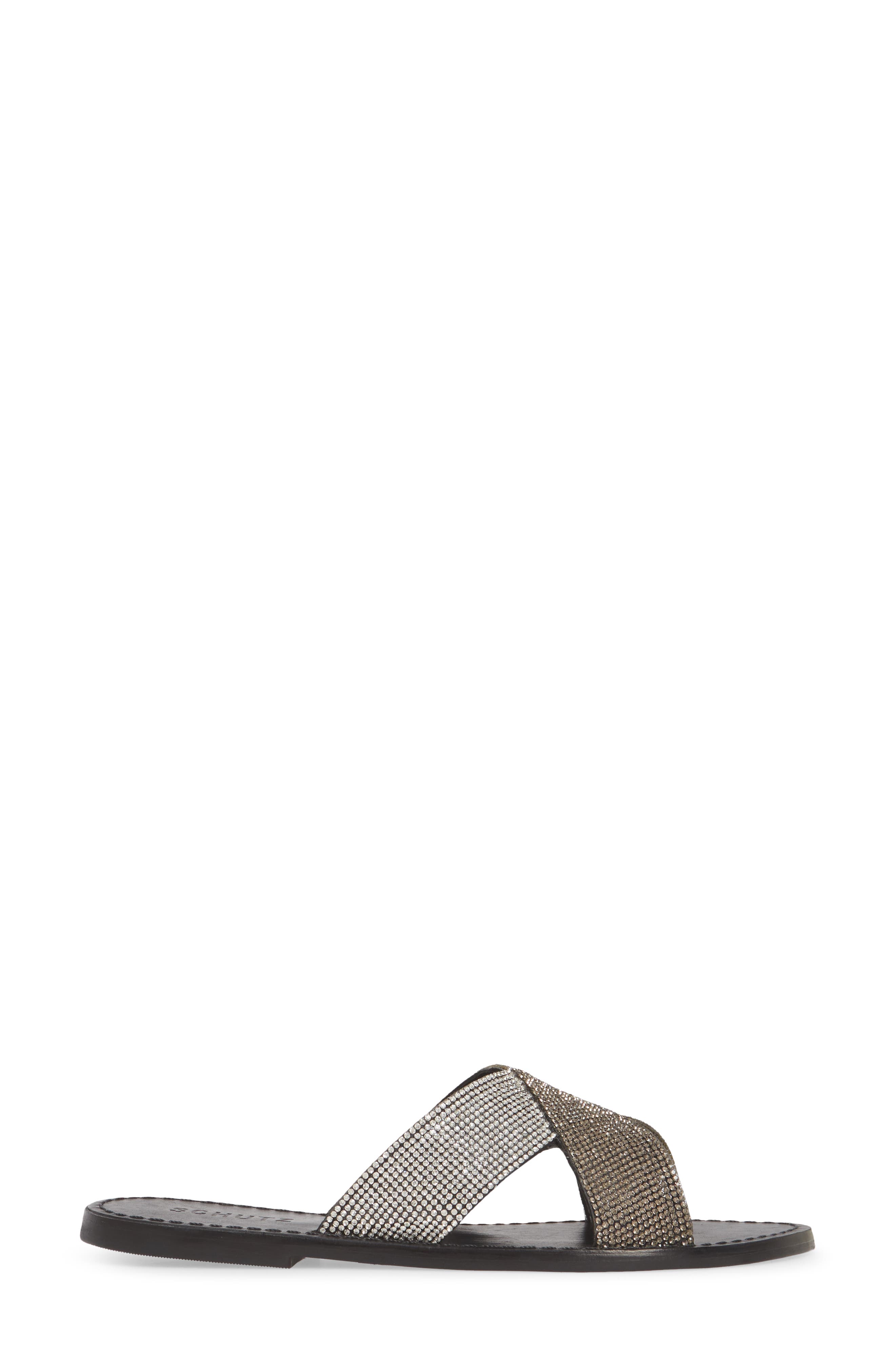 Schutz Amariles Crystal Embellished Slide Sandal, Alternate, color, 