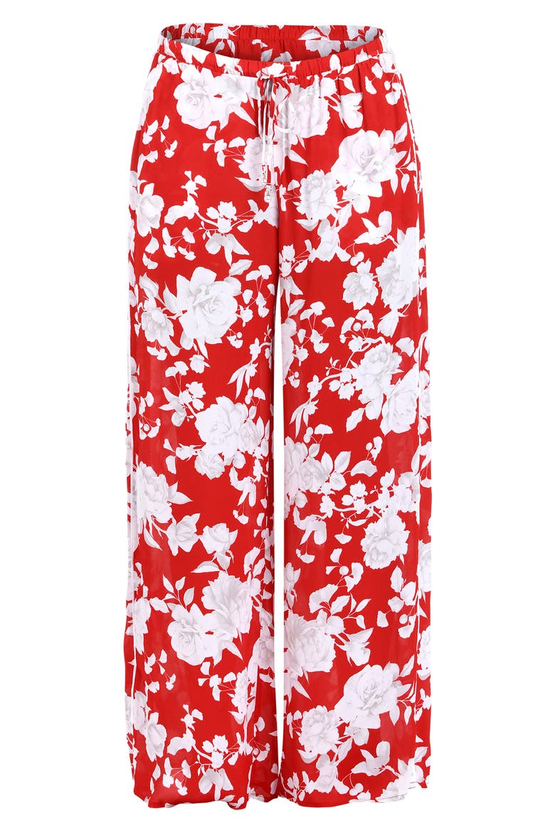 Geraldine Ikebana Cover-Up Pants, Alternate, color, ROUGE