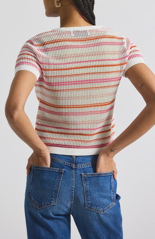Derek Lam 10 Crosby Andy Stripe Corded Mesh Cotton Blend Sweater