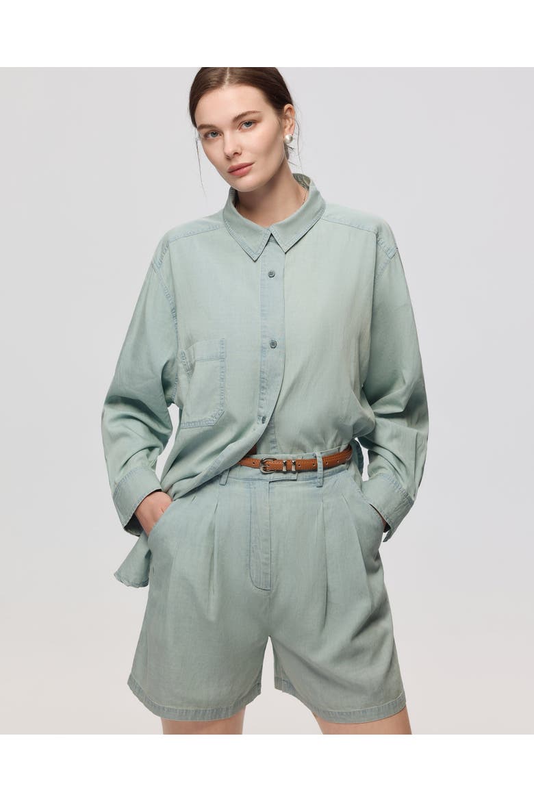 Lyricist Pleated Shorts, Alternate, color, Chambray Blue