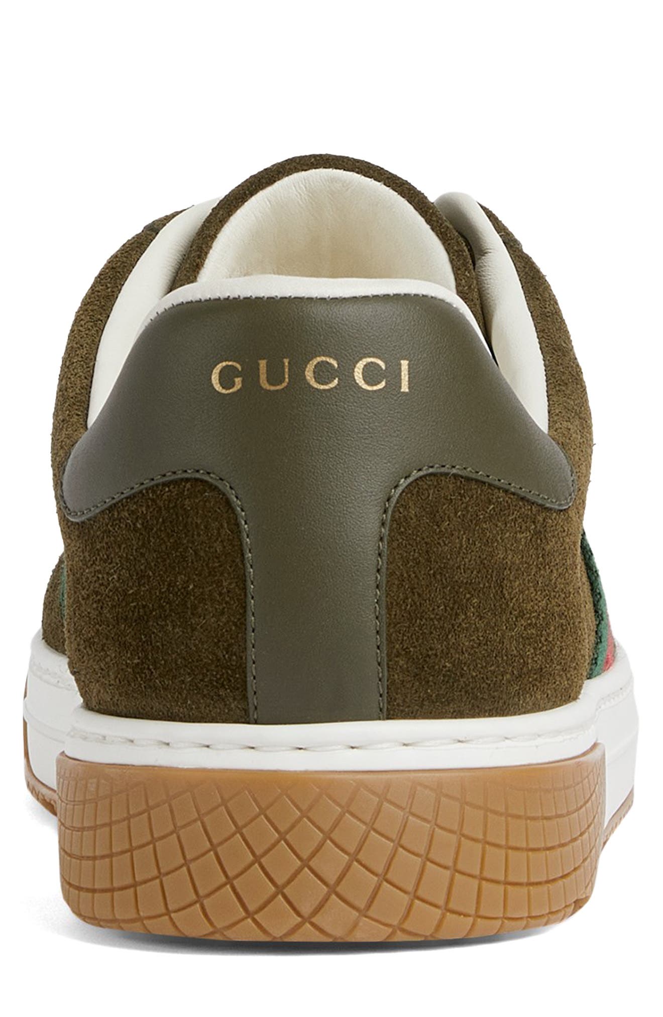 Gucci Ace Sneaker, Alternate, color, Dark Green Bottle