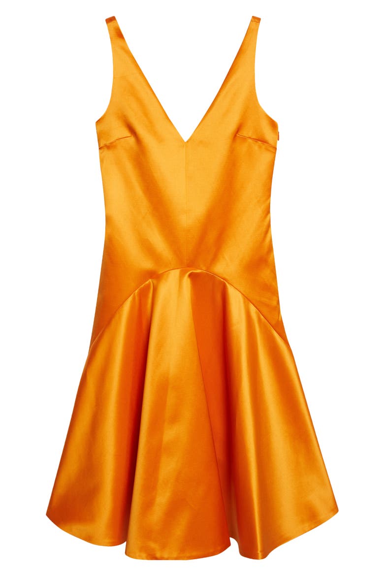 Draped Double Face Satin Dress, Alternate, color, SATSUMA