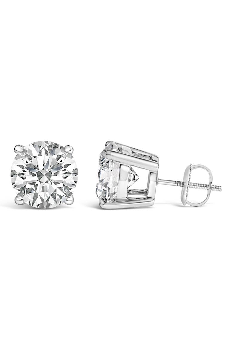 Platinum 5.00 Cttw Round Lab Grown Diamond Solitaire Stud Earrings, Alternate, color, White