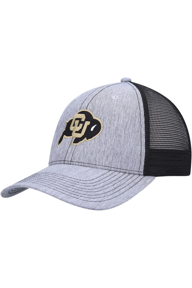 Men's Ahead Charcoal/Black Colorado Buffaloes Brant Trucker Adjustable Hat, Main, color, Charcoal