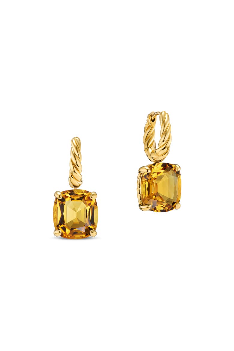 Marbella Stone Drop Huggie Hoop Earrings, Alternate, color, 18K YELLOW GOLD/ CITRINE