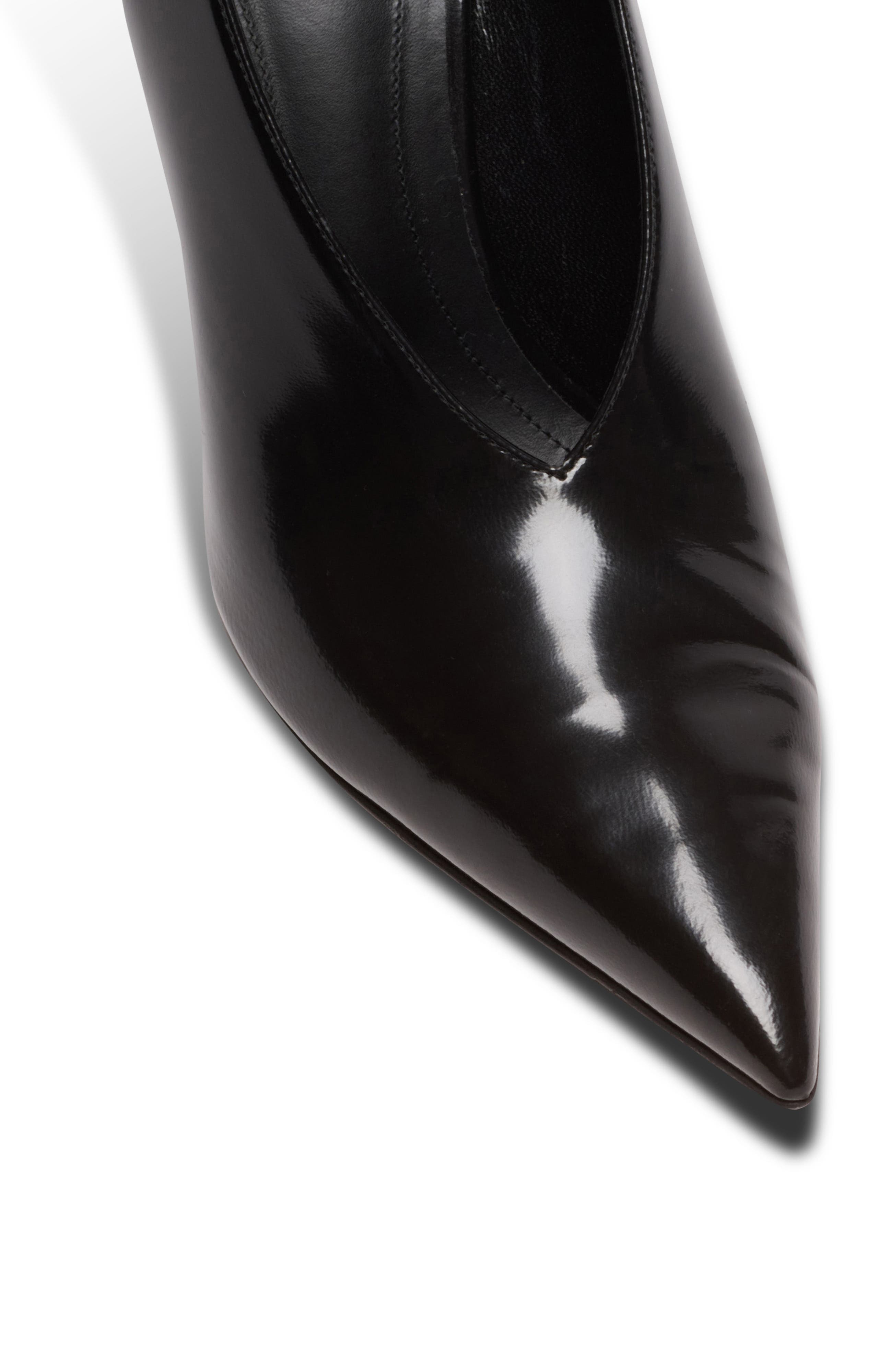 Shiny lambskin Wedge pumps, Alternate, color, black