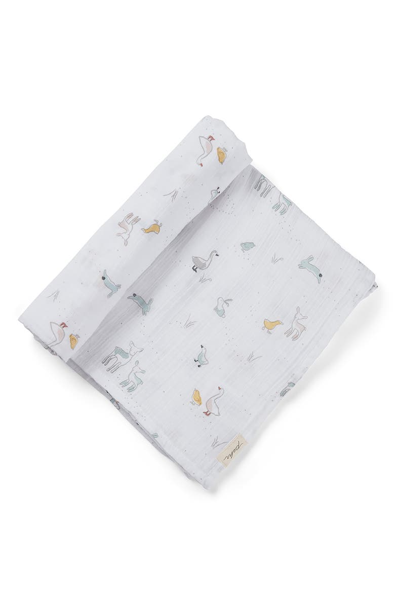 Pehr Just Hatched Organic Cotton Swaddle Blanket, Main, color, 
