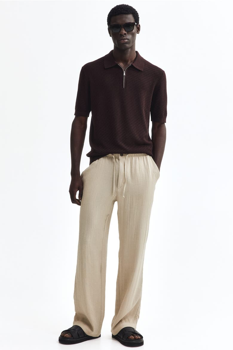 Slim Fit Textured Polo Shirt, Alternate, color, Dark brown