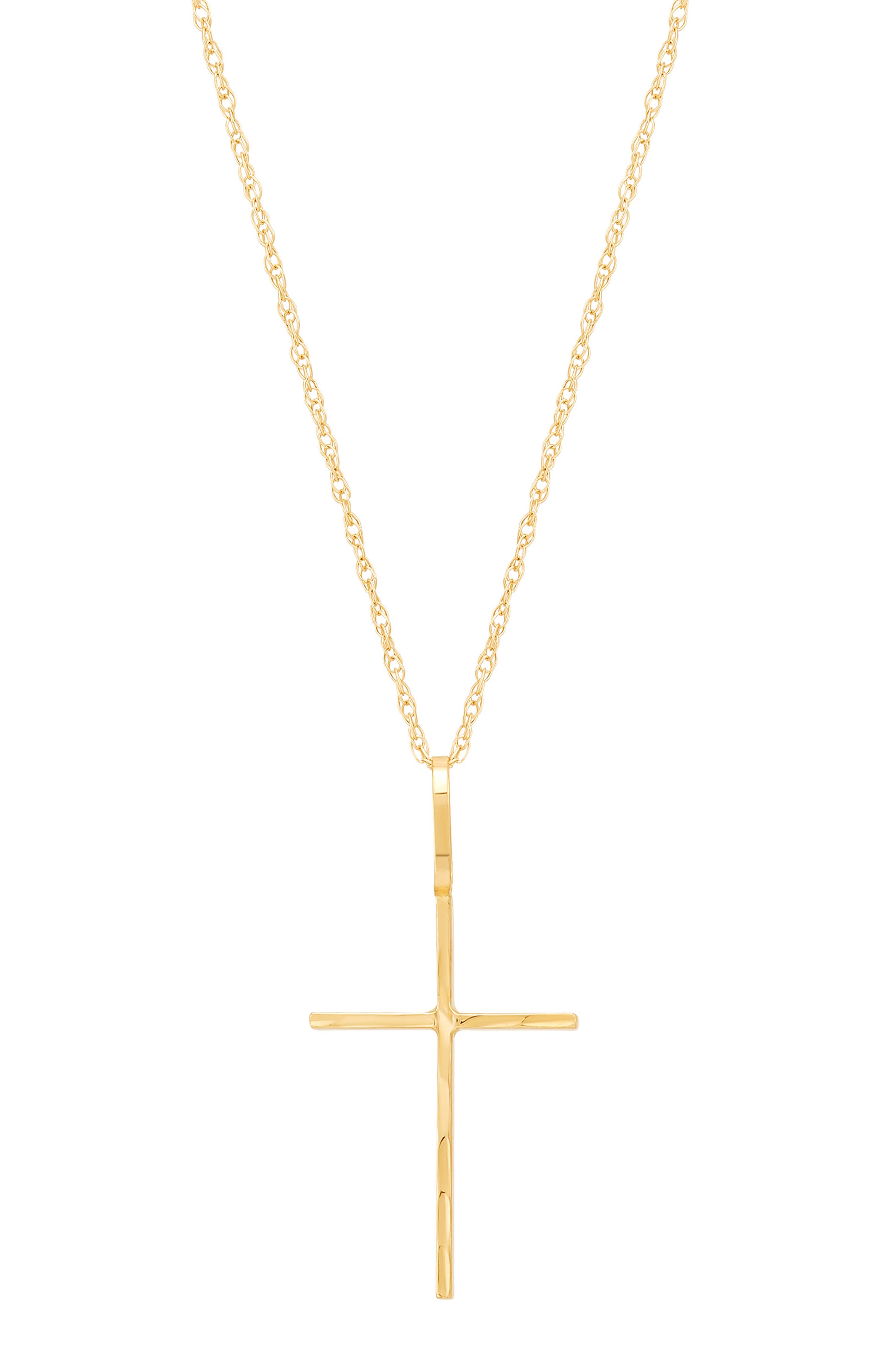Frankie & Zoe 10K Yellow Gold Thin Cross Pendant Necklace