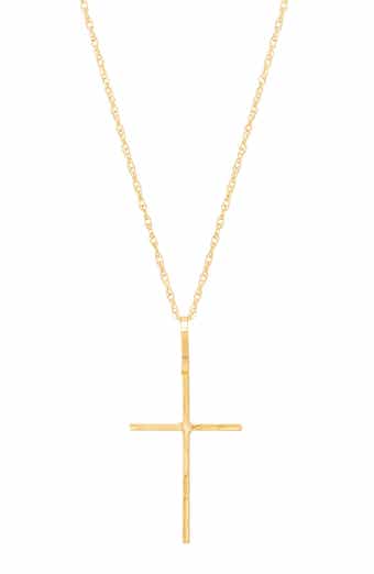 Frankie & Zoe 10K Yellow Gold Thin Cross Pendant Necklace