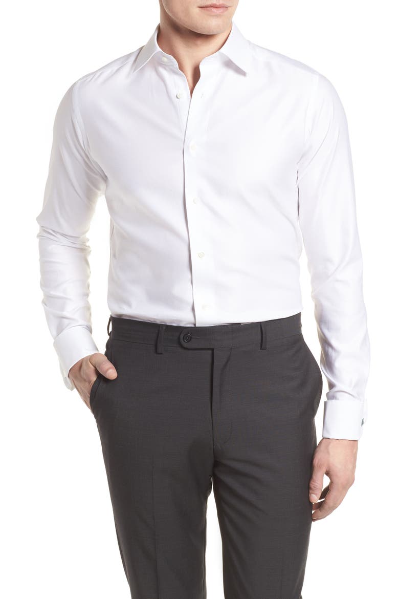 Slim Fit Tuxedo Shirt, Main, color, WHITE