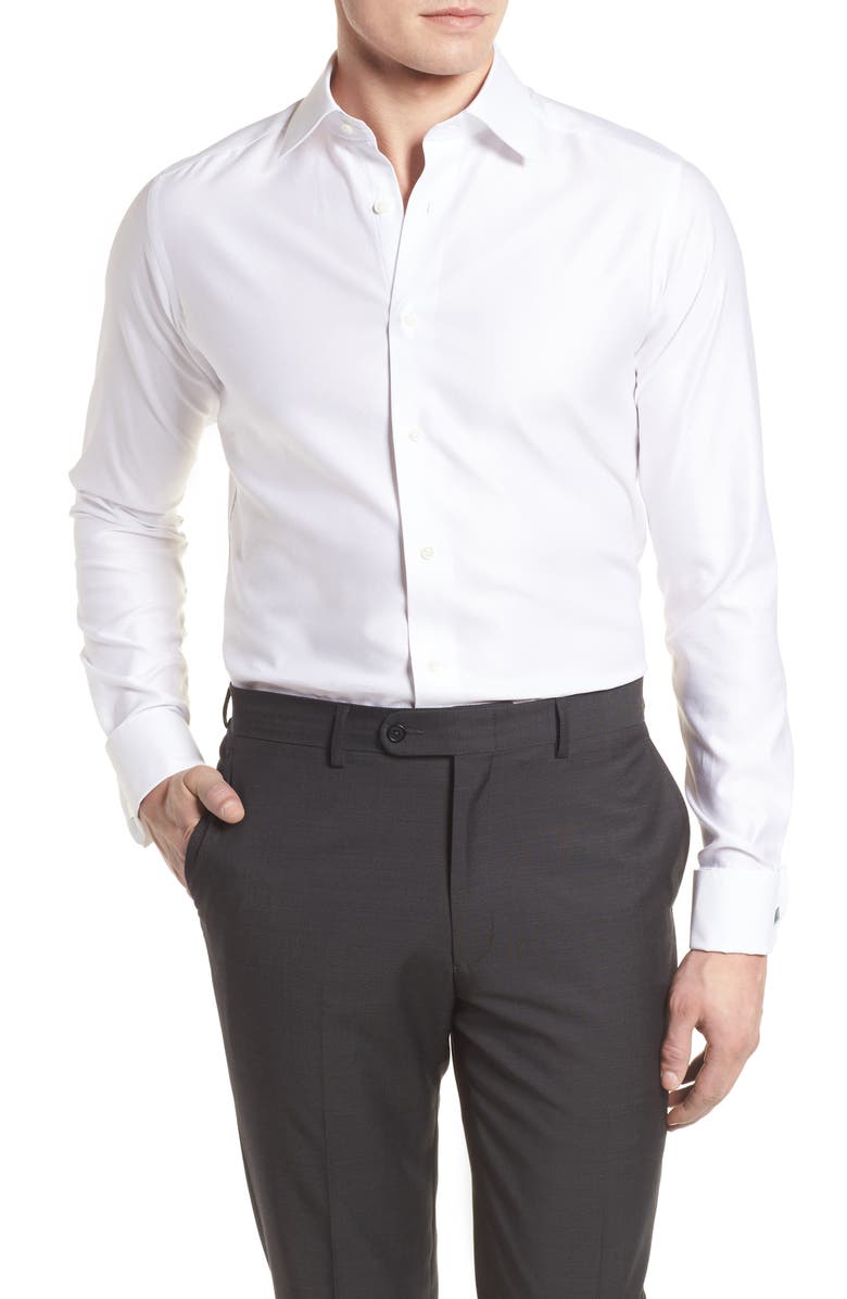 David Donahue Slim Fit Tuxedo Shirt, Main, color, 