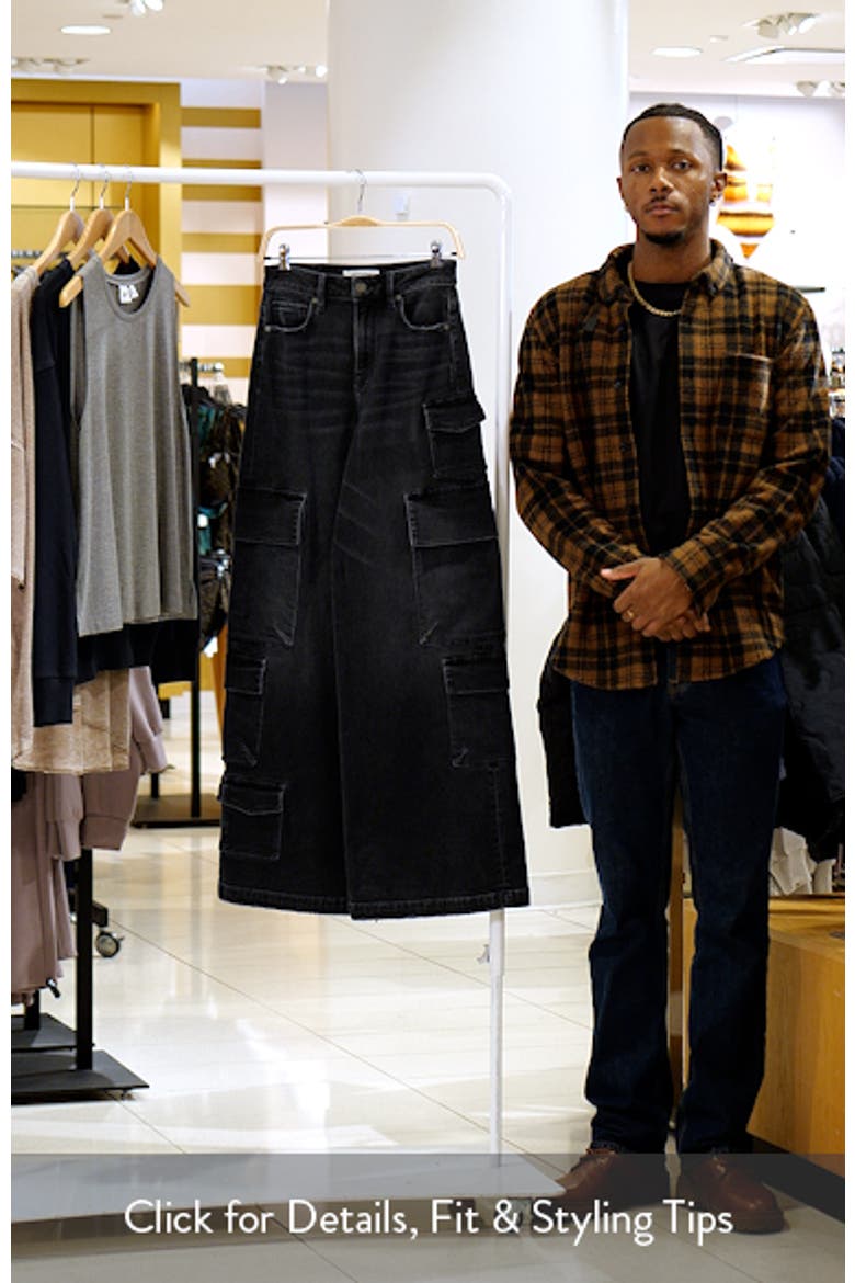 High Waist Wide Leg Cargo Jeans video