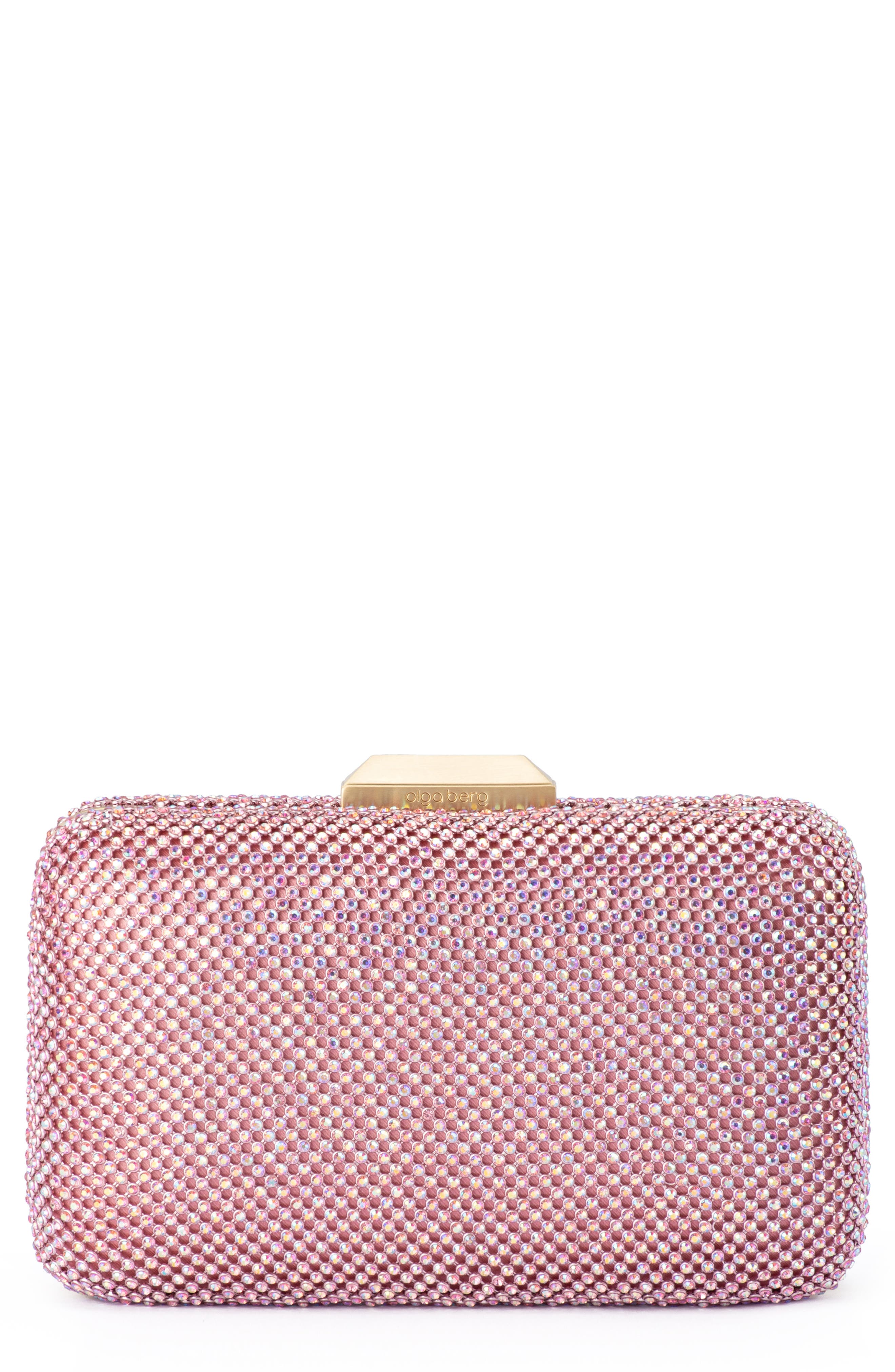 Olga Berg Ronny Crystal Mesh Frame Clutch