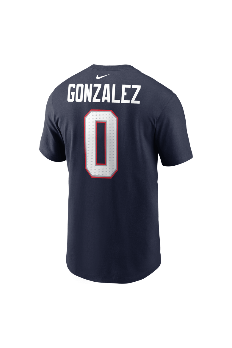 Men's Nike Christian Gonzalez Navy New England Patriots Player Name & Number T-Shirt, Alternate, color, Navy