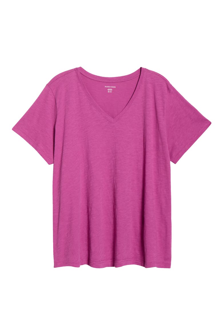 Easy Organic Cotton V-Neck T-Shirt, Alternate, color, GRAPE