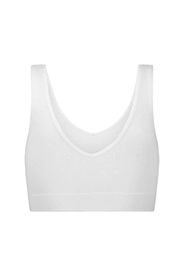 Soft Reversible V Bralette, Alternate, color, white