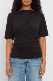 Michael Stars Andrea Asymmetrical Pleat T-Shirt
