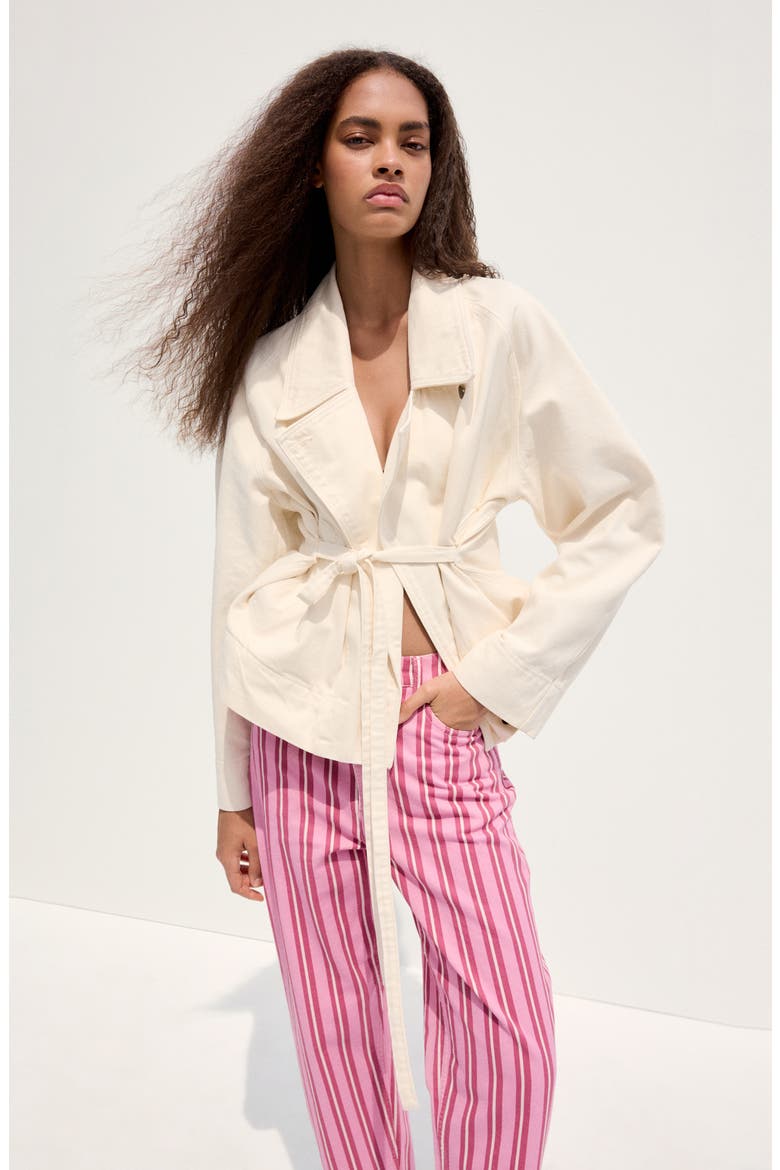 Striped High Waist Straight Leg Jeans, Alternate, color, PINK