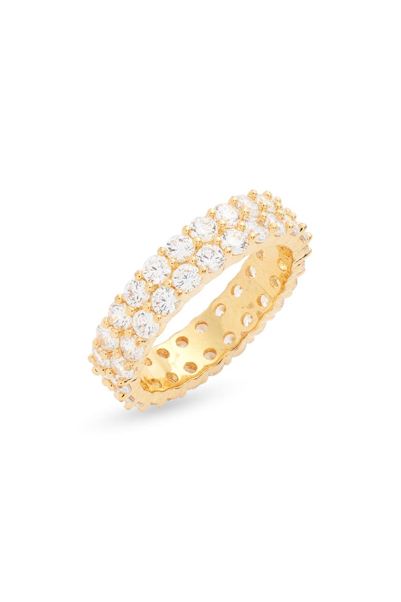 Wide Cubic Zirconia Eternity Ring, Main, color, CLEAR- GOLD