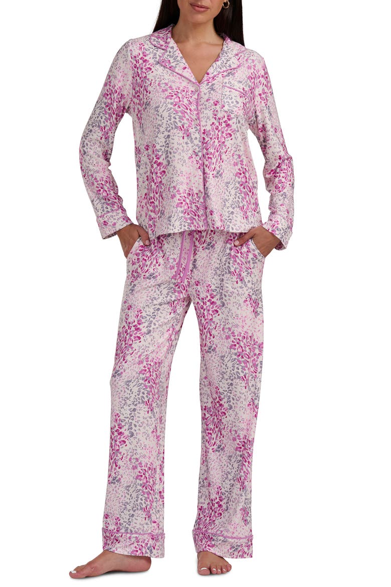 Print Long Sleeve Pajamas, Main, color, MEADOW BLOOMS
