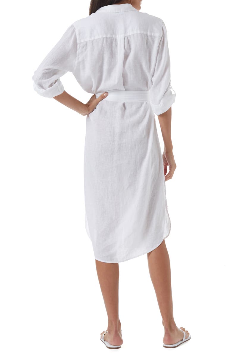Melissa Odabash Melissa Obadash Dania Long Sleeve Linen Cover-Up Shirtdress, Alternate, color, 