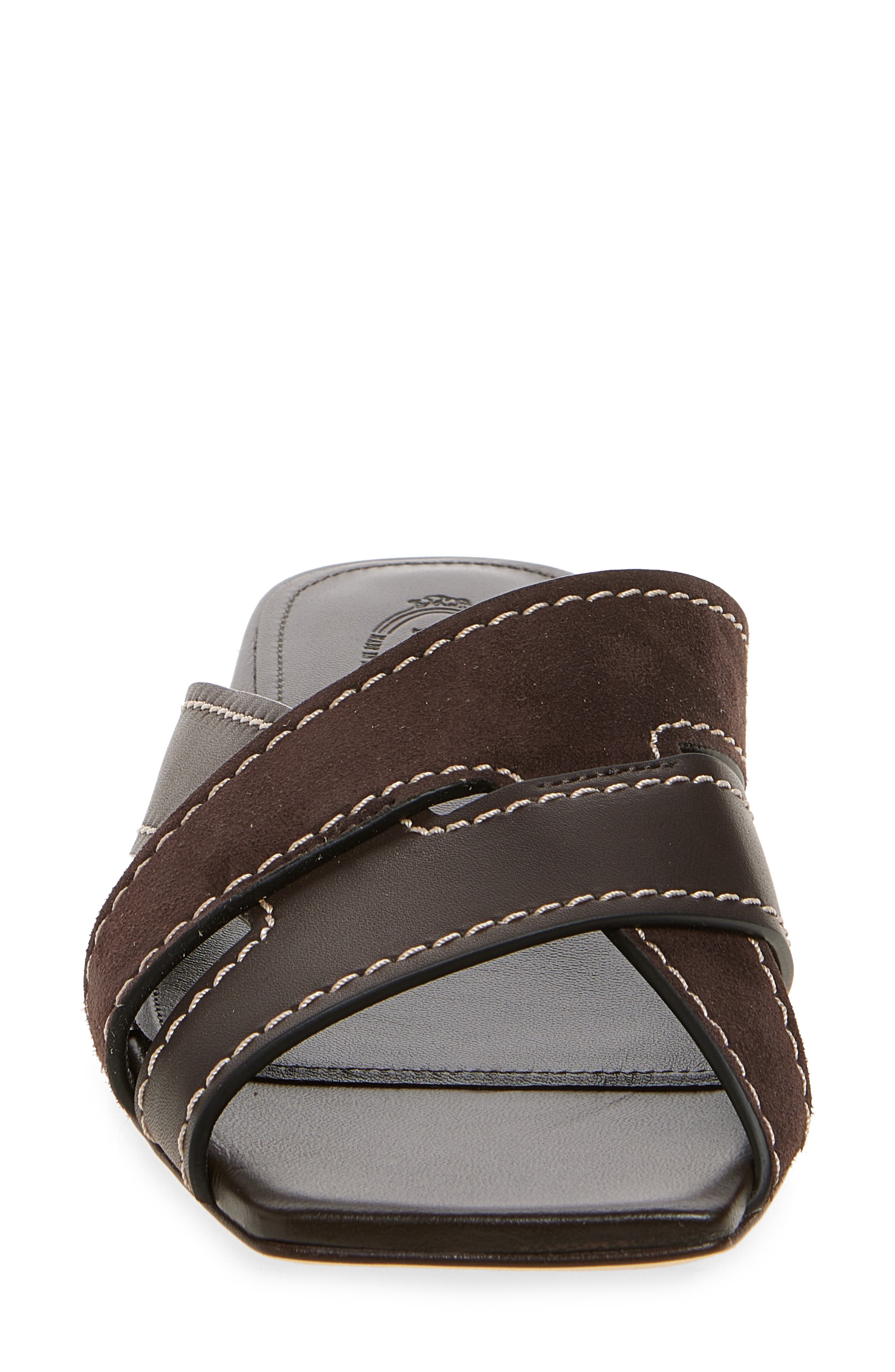 Tod's Slide Sandal, Alternate, color, Palissandro