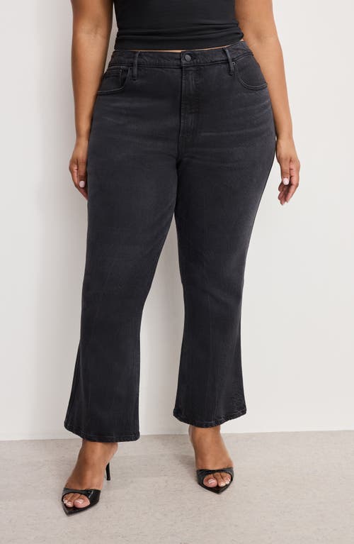 Good American Soft Tech Good Flare Crop Jeans In Black