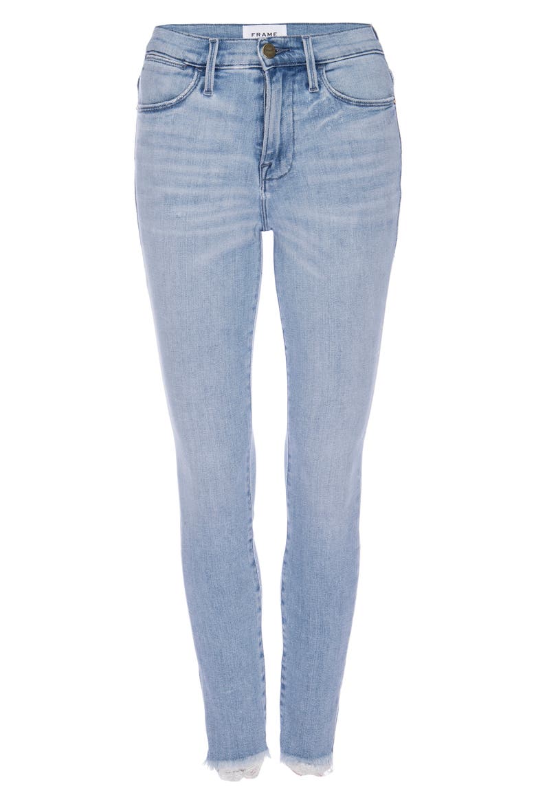 Le Skinny High Waist Raw Hem Ankle Jeans, Alternate, color, CARNATION