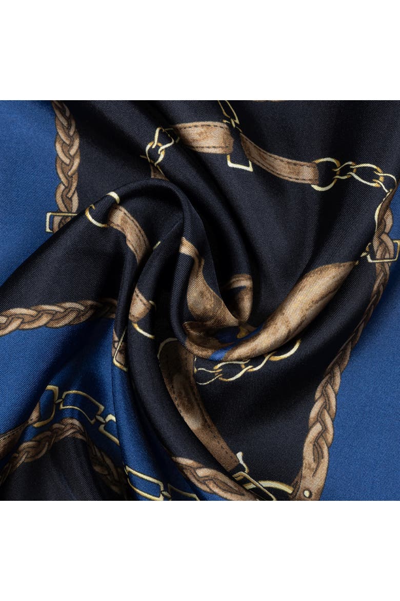 equestrian small square, Alternate, color, navy
