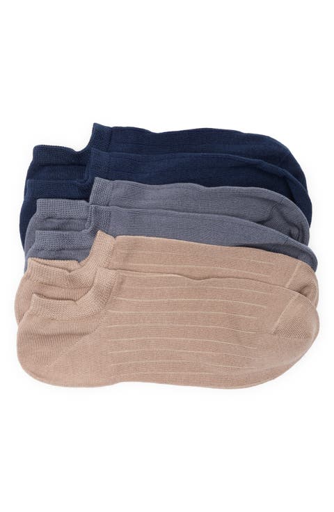 3-Pack Rib No-Show Socks