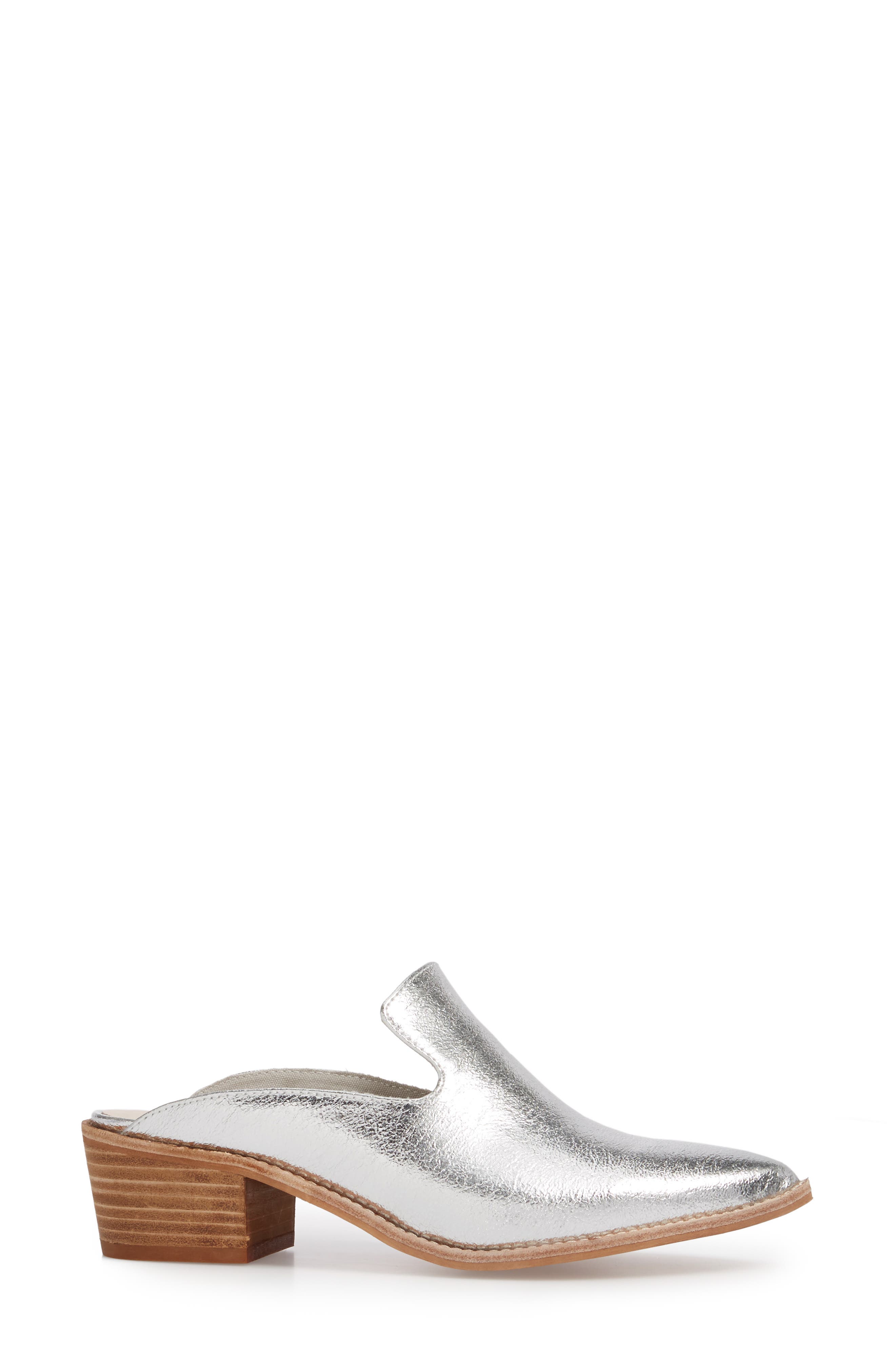 Marnie Loafer Mule, Alternate, color, SILVER LEATHER