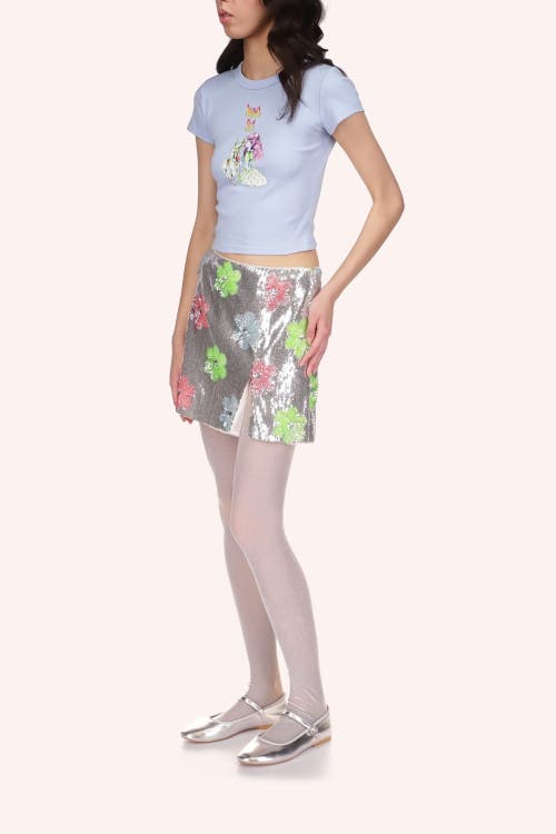 Anna Sui Micro Ribbed Baby Tee In Blue