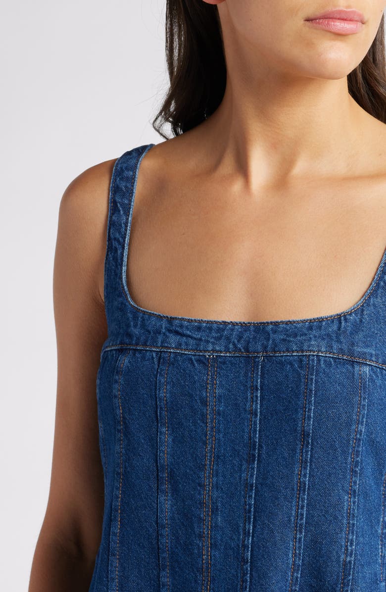 Reformation Violet Denim Minidress, Alternate, color,