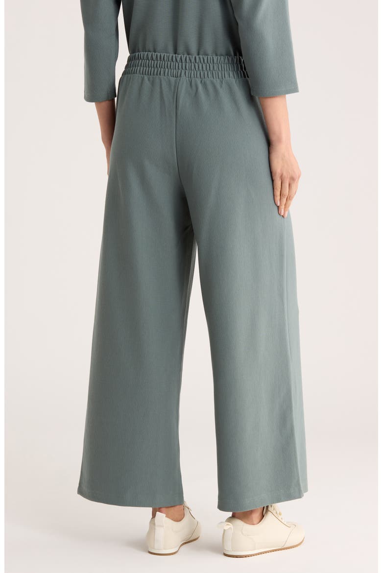 Rib Knit Wide Leg Pants, Alternate, color, SEA GREEN