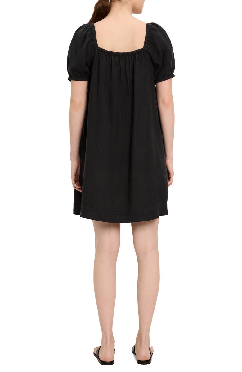 Michael Stars Tabitha Square Neck Babydoll Dress, Alternate, color, Black