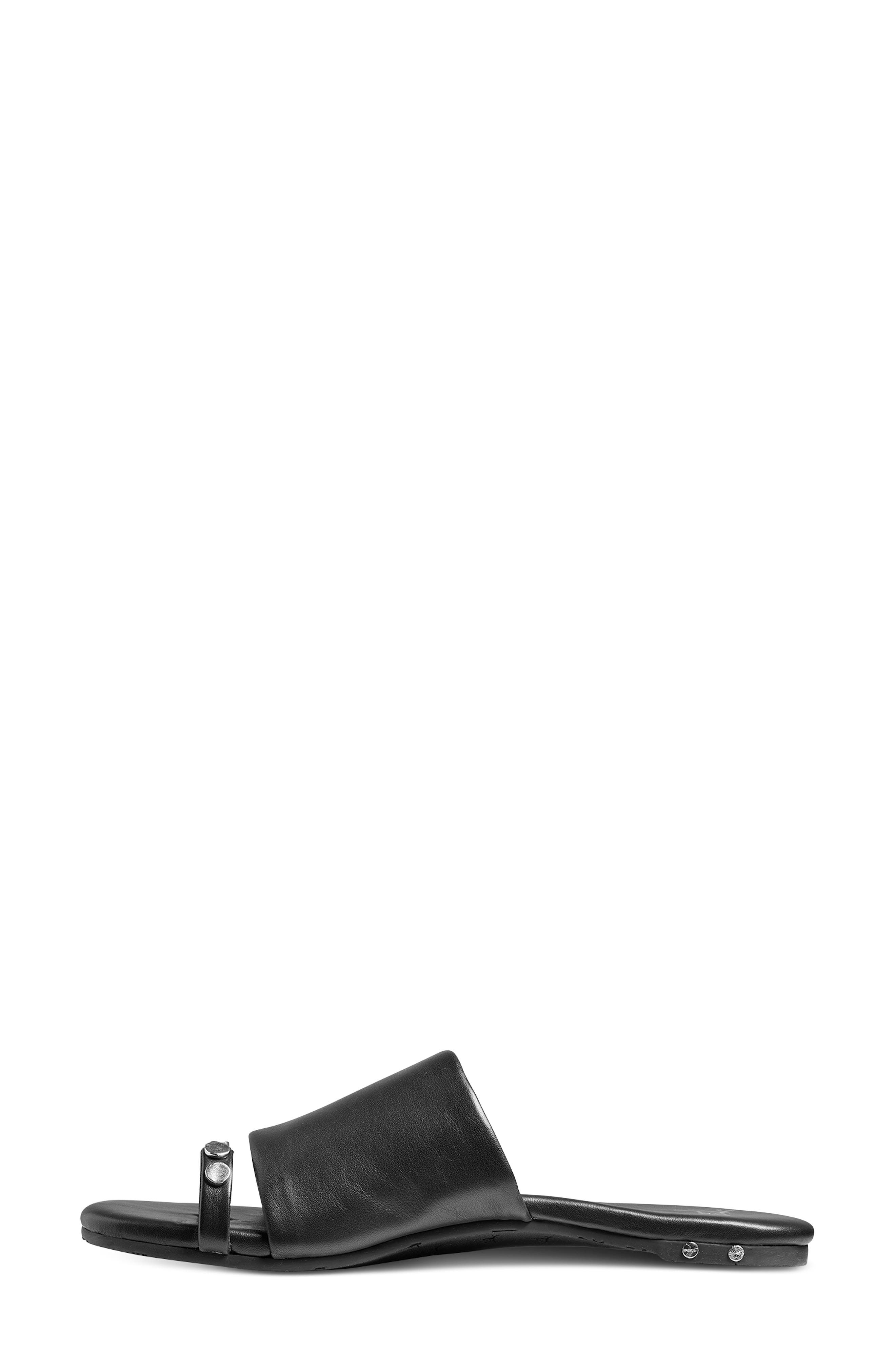 Vireo Leather Slide Sandal, Alternate, color, BLACK