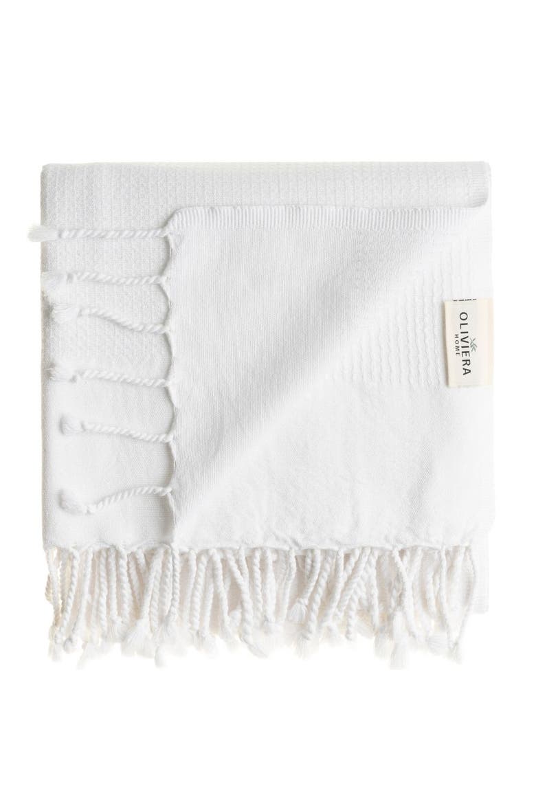 Pria Turkish Cotton Bath Towel, Alternate, color, White
