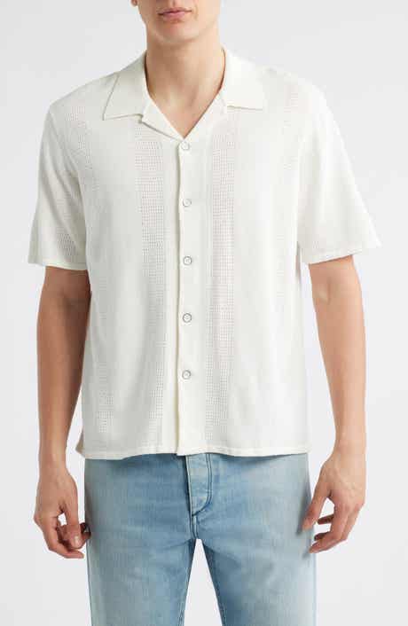 rag & bone Zuma Pointelle Short Sleeve Knit Camp Shirt