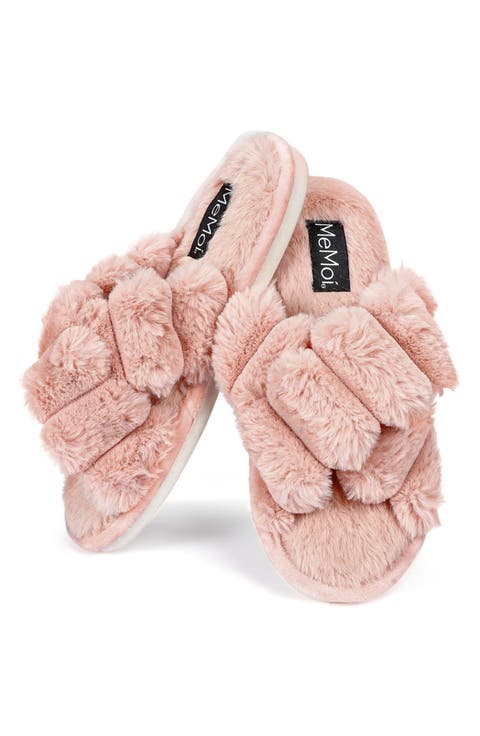 Double Cross Plush Slipper (Women)